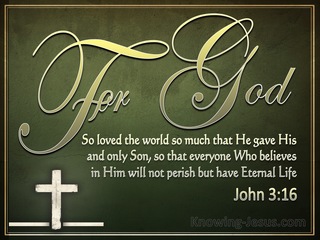 John 3:16 For God So Loved The World (green)
